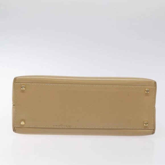 Salvatore Ferragamo Gancini Hand Bag Leather Beige Gold - Picture 6 of 16